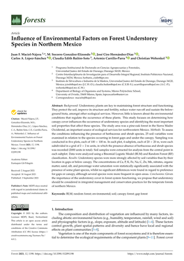 Influence of Environmental Factors on Forest Understorey Species