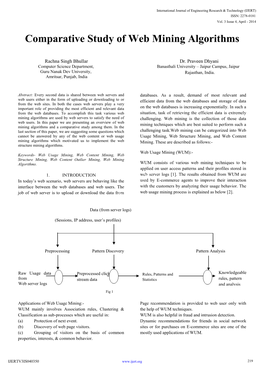 Comparative Study of Web Mining Algorithms