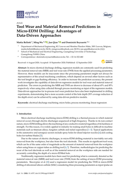 Tool Wear and Material Removal Predictions in Micro-EDM Drilling: Advantages of Data-Driven Approaches