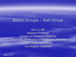 Blood Groups – Kell Group