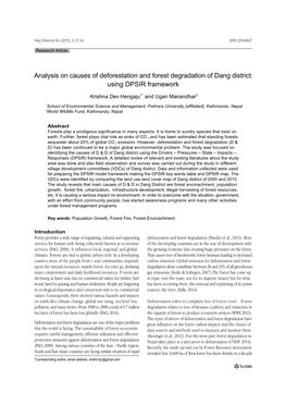 Analysis on Causes of Deforestation and Forest Degradation of Dang District: Using DPSIR Framework