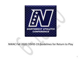 NWAC Fall 2020 COVID-19 Guidelines for Return to Play