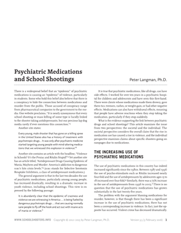 Psychiatric Medications and School Shootings Peter Langman, Ph.D