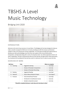 TBSHS a Level Music Technology