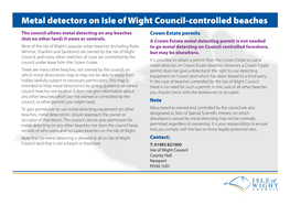 Metal Detectors on Isle of Wight Council-Controlled Beaches