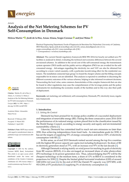 Analysis of the Net Metering Schemes for PV Self-Consumption in Denmark