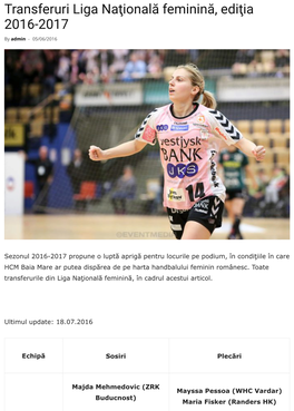 Transferuri Liga Naţională Feminină, Ediţia 2016-2017