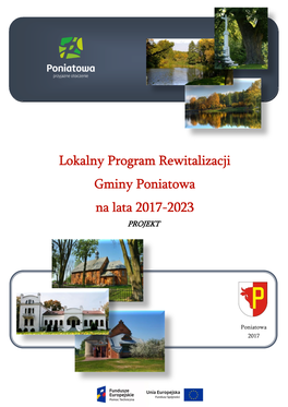 Lokalny Program Rewitalizacji Gminy Poniatowa Na Lata 2017-2023 PROJEKT