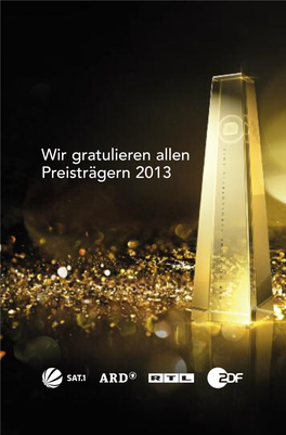 Wir Gratulieren Allen Preisträgern 2013 EDITORIAL 4