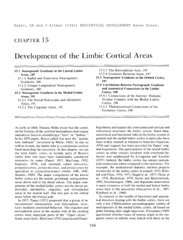 Limbic Areas Have Been Quantitatively Stud­ Tex: an Outer Layer of Small Granular Type Cells, An