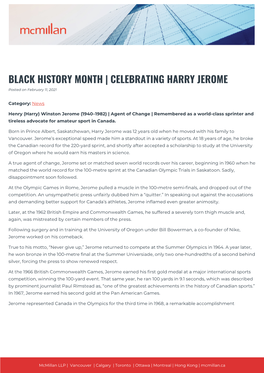 CELEBRATING HARRY JEROME Posted on February 11, 2021