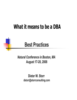 Best Practices What It Means to Be A