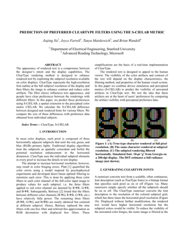 Prediction of Preferred Cleartype Filters Using the S-Cielab Metric