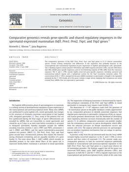 Comparative Genomics Reveals Gene-Specific and Shared Regulatory Sequences in the Spermatid-Expressed Mammalian Odf1, Prm1, Prm2