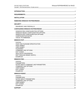 DENICOMP SYSTEMS Winsock RCP/RSH/REXEC for Win32 Copyright ? 2002 Denicomp Systems All Rights Reserved