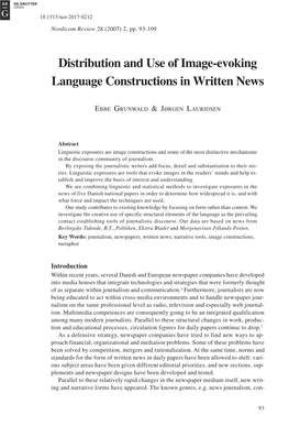 Distribution and Use of Image-Evoking Language Constructions in Written News