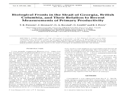 Biological Fronts in the Strait of Georgia, British Columbia, and Their Relation to Recent Measurements of Primary Productivity