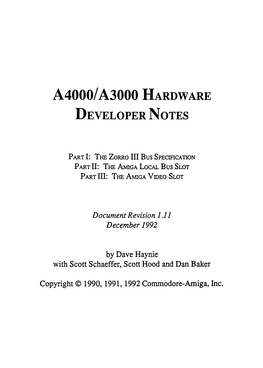 A4000/A3000 Hardware
