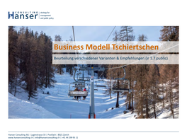 Business Modell Tschiertschen