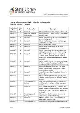 Collection Name: Ella Fry Collection of Photographs Collection Number: BA1362