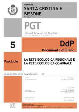 Comune Di Santa Cristina E Bissone RER E RETE ECOLOGICA COMUNALE