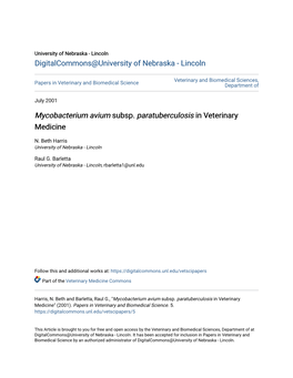 Mycobacterium Avium Subsp