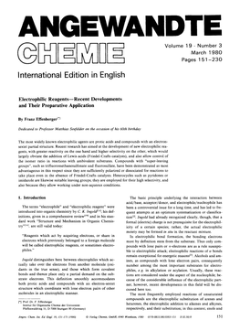 Electrophilic Reagents-Recent Developments and Their Preparative Application