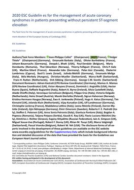 2020 ESC Guidelin Es for the Management of Acute Coronary Syndromes in Patients Presenting Without Persistent ST-Segment Elevation