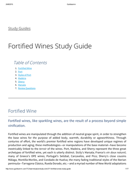 Forti㔰〼ed Wines Study Guide
