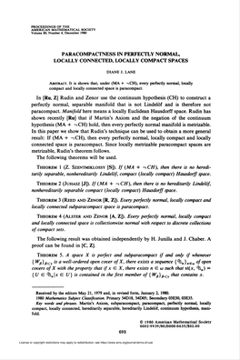 Paracompactness in Perfectly Normal, Locally Connected, Locally Compact Spaces