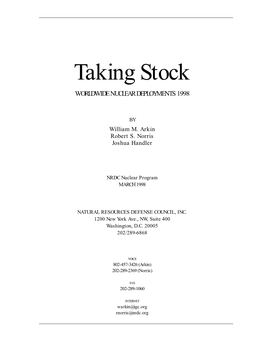 Taking Stock WORLDWIDE NUCLEAR DEPLOYMENTS 1998