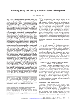 Balancing Safety and Efficacy in Pediatric Asthma Management