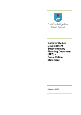Community-Led Development Supplementary Planning Document (SPD) - Consultation Statement