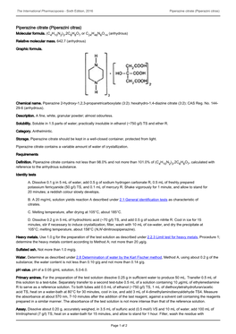 Piperazine Citrate (Piperazini Citras)