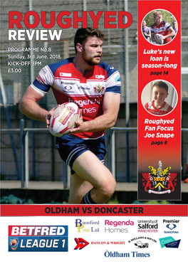 ROUGHYED REVIEW PROGRAMME No.8 Luke’S New Sunday, 3Rd June, 2018 Loan Is KICK-OFF 3PM Season-Long £3.00 Page 14