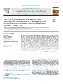 In the Pleistocene of South America: Biogeographic and Paleoenvironmental Implications