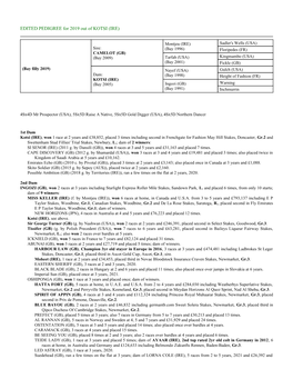 EDITED PEDIGREE for 2019 out of KOTSI (IRE)