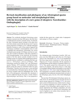 Revised Classification and Phylogeny of an Afrotropical Species Group Based on Molecular and Morphological Data, with the Descri