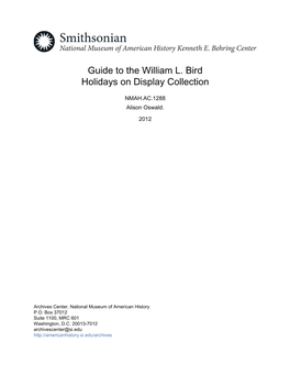 Guide to the William L. Bird Holidays on Display Collection