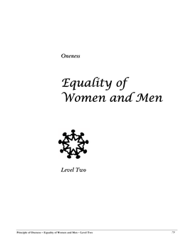 Equality of Equality of Women and Men Women And