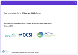 Rural Community Profile for Whitwell and Selside (Parish)