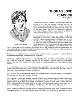 THOMAS LOVE PEACOCK by Tony Reeve