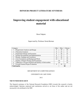 Improving Student Engagement with Educational Material