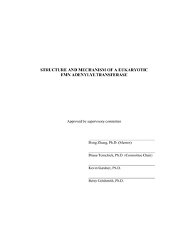 Structure and Mechanism of a Eukaryotic Fmn Adenylyltransferase