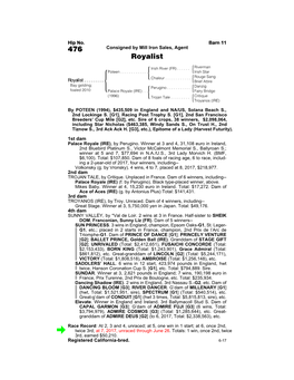 476 Consigned by Mill Iron Sales, Agent Royalist