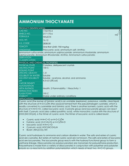 Ammonium Thiocyanate