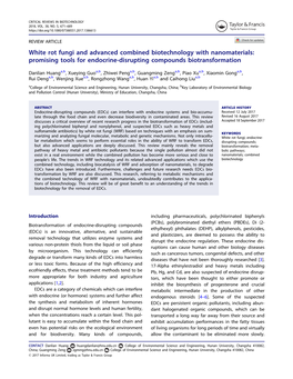 White Rot Fungi and Advanced Combined Biotechnology with Nanomaterials: Promising Tools for Endocrine-Disrupting Compounds Biotransformation