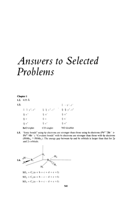 Answers to Selected Problems