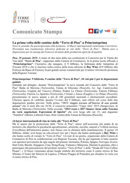 Comunicato Stampa