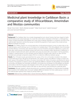 Medicinal Plant Knowledge in Caribbean Basin